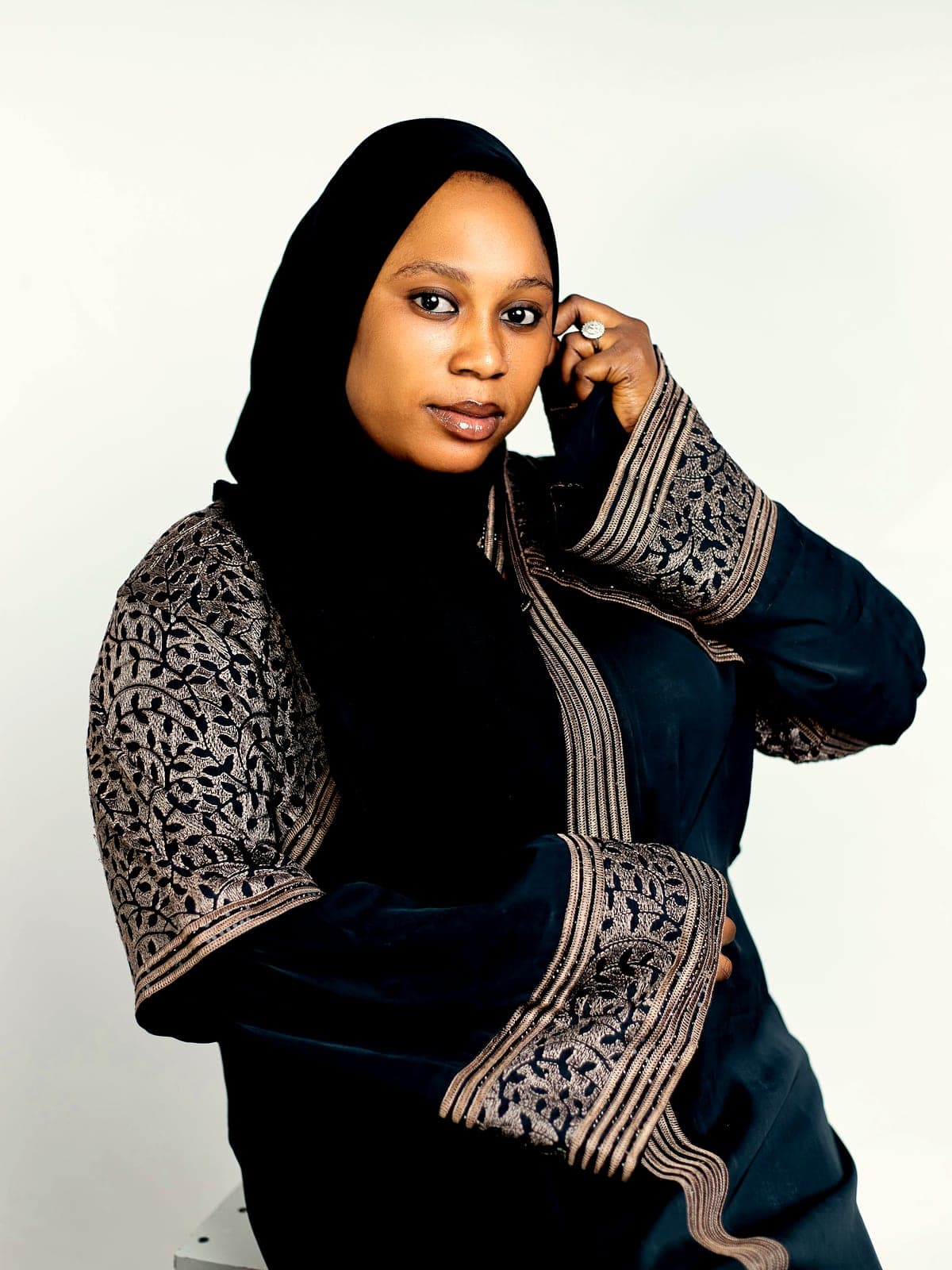 Open Front Linen Abaya